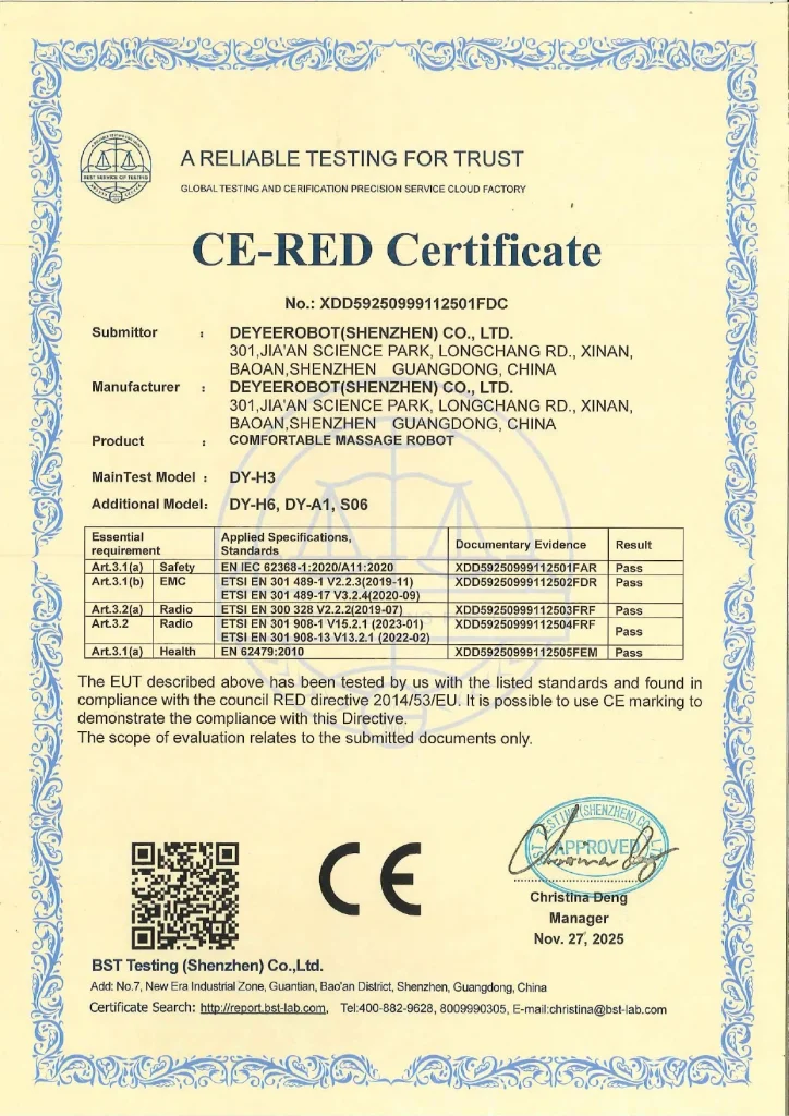 Comfortable Massage Robot CE Certificate