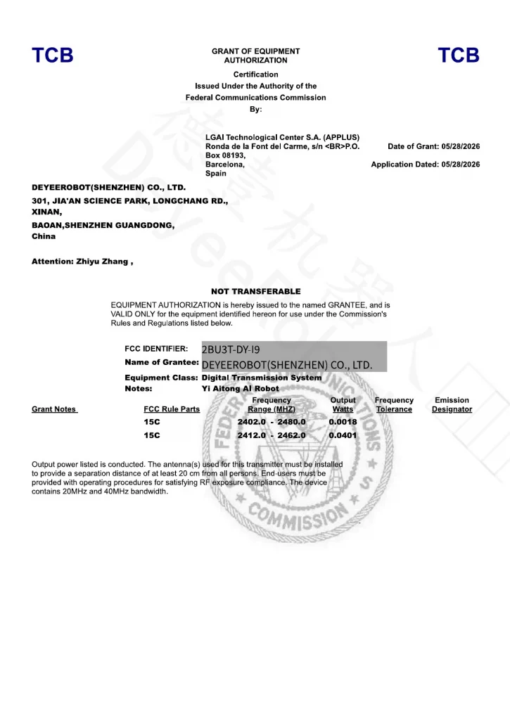 Yiaitong FCC Certification